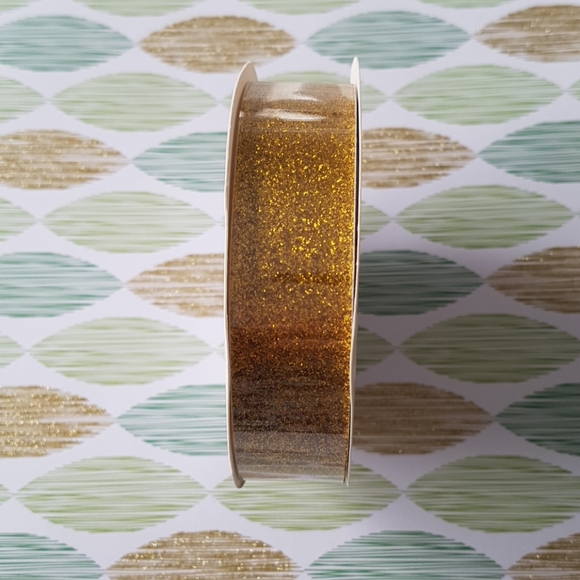 Gold Glitter Ribbon Tape - Picture 1 of 3